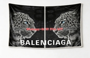 Balenciaga Leopard Twin Print Flannel Sofa Throw Blanket BA410